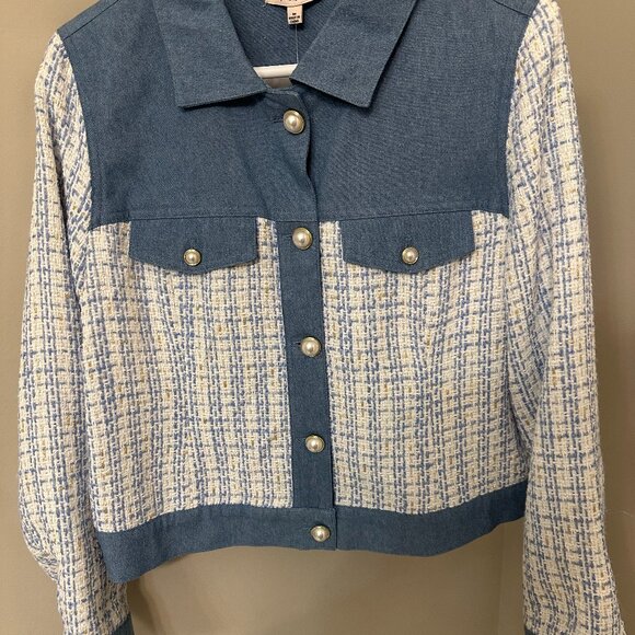 Nanette Lepore Jackets & Blazers - Nanette Lepore Tweed and Denim Jacket